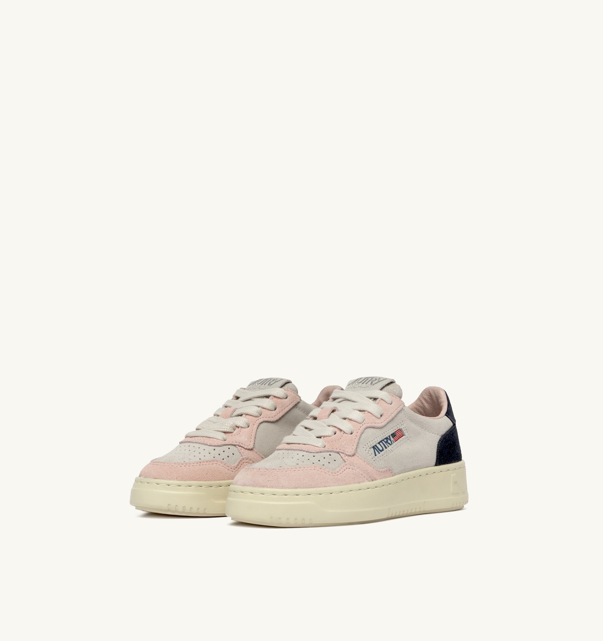 BASKETS MEDALIST KIDS LOW EN DAIM ATLANTIC BLANC ET ROSEMARY