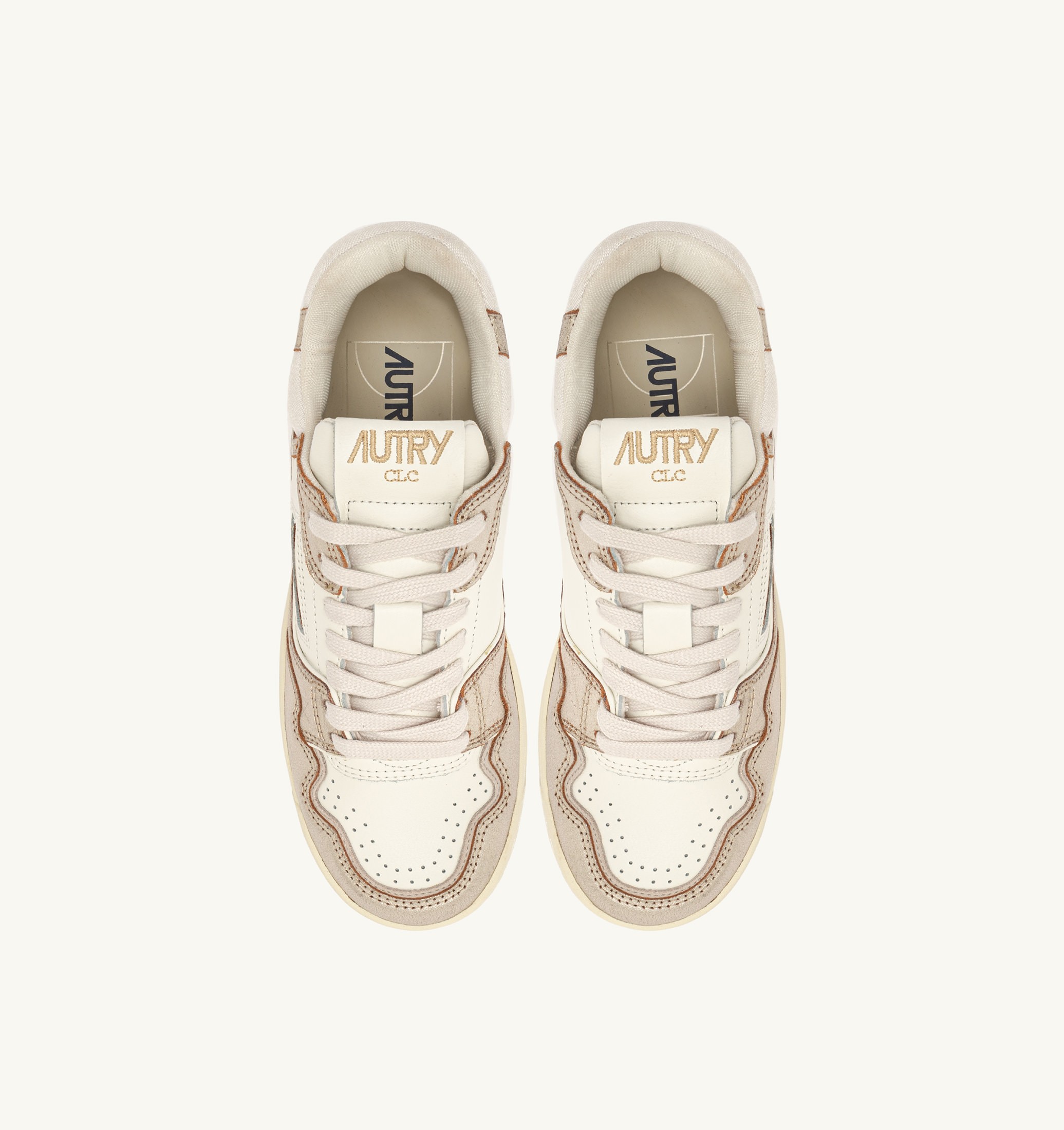BASKETS CLC LOW EN CUIR ET DAIM PLATINE