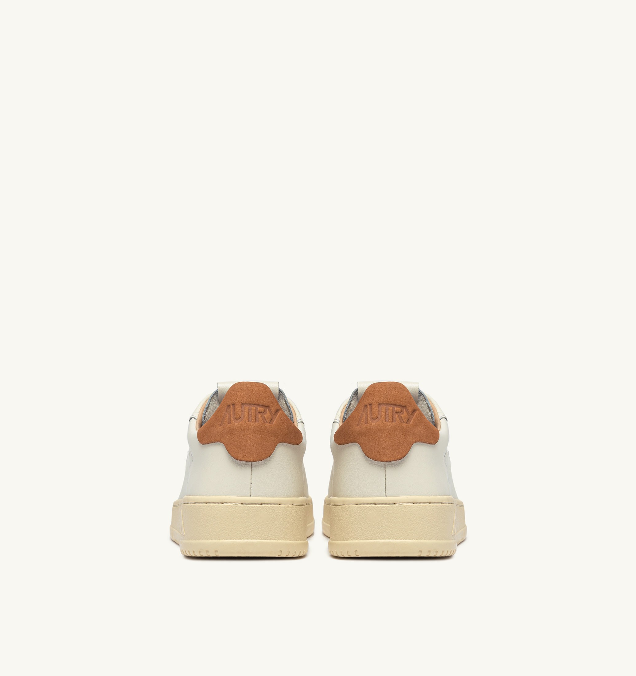 BASKETS DALLAS LOW EN CUIR MARSHMALLOW ET BROWN SUGAR