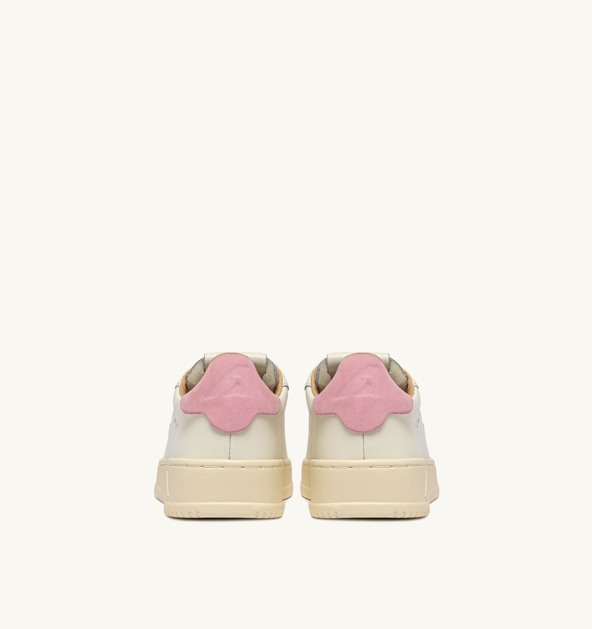 BASKETS DALLAS LOW EN CUIR MARSHMALLOW ET PINK DOLPHIN
