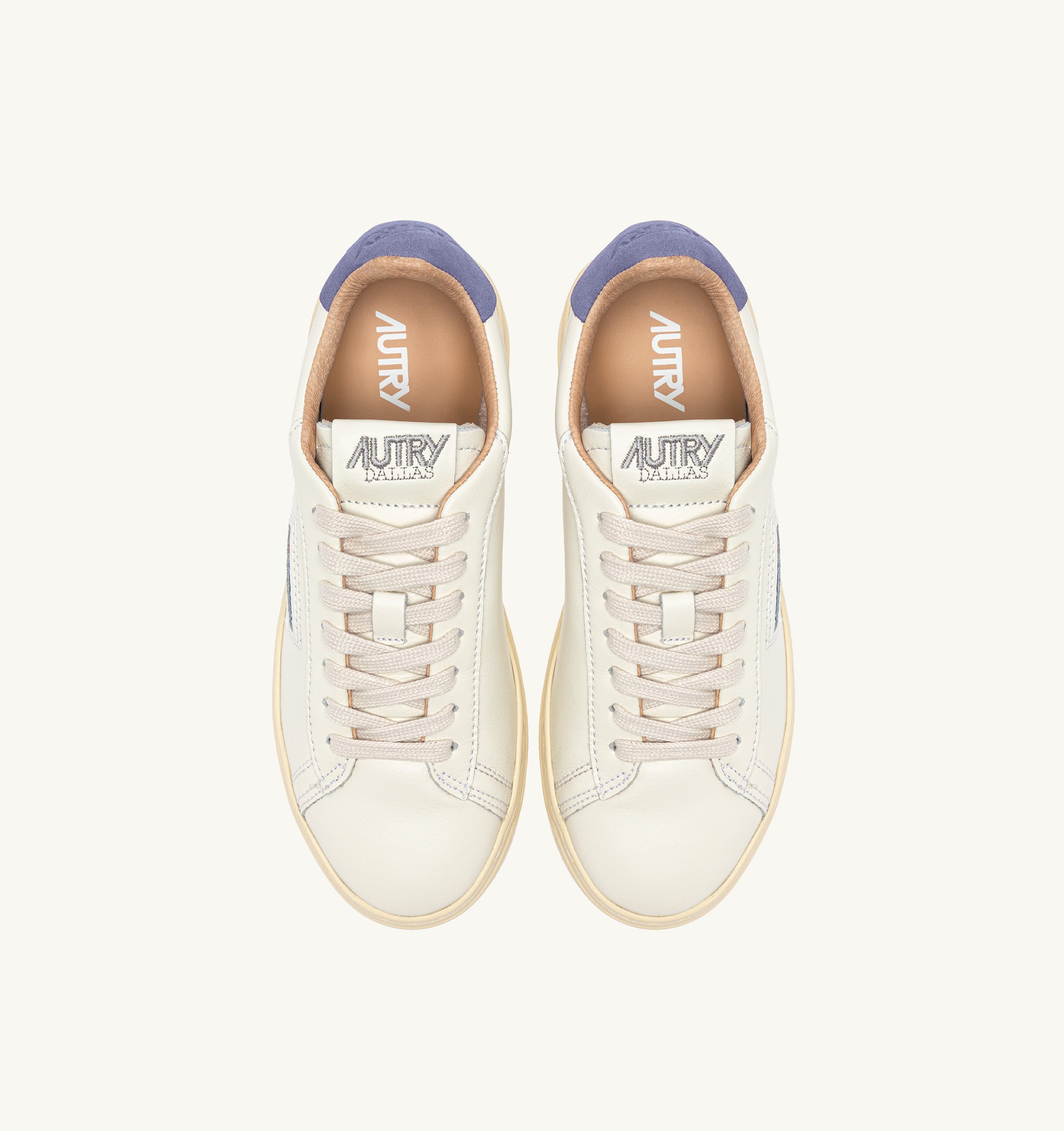 BASKETS DALLAS LOW EN CUIR MARSHMALLOW ET TEMPEST