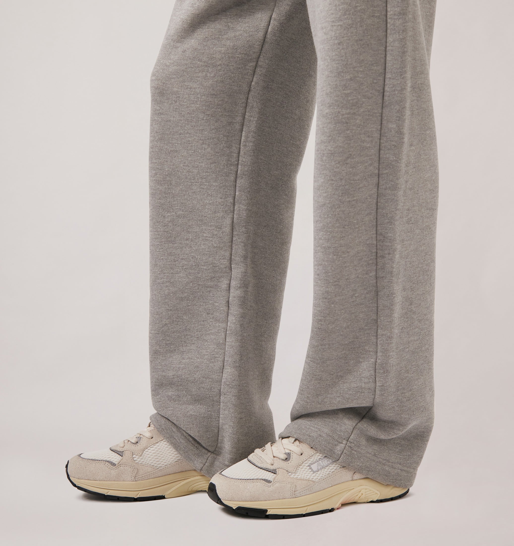 BASKETS HYPERWAY EN MESH BLANC ET CUIR PAILLETÉ GRIS