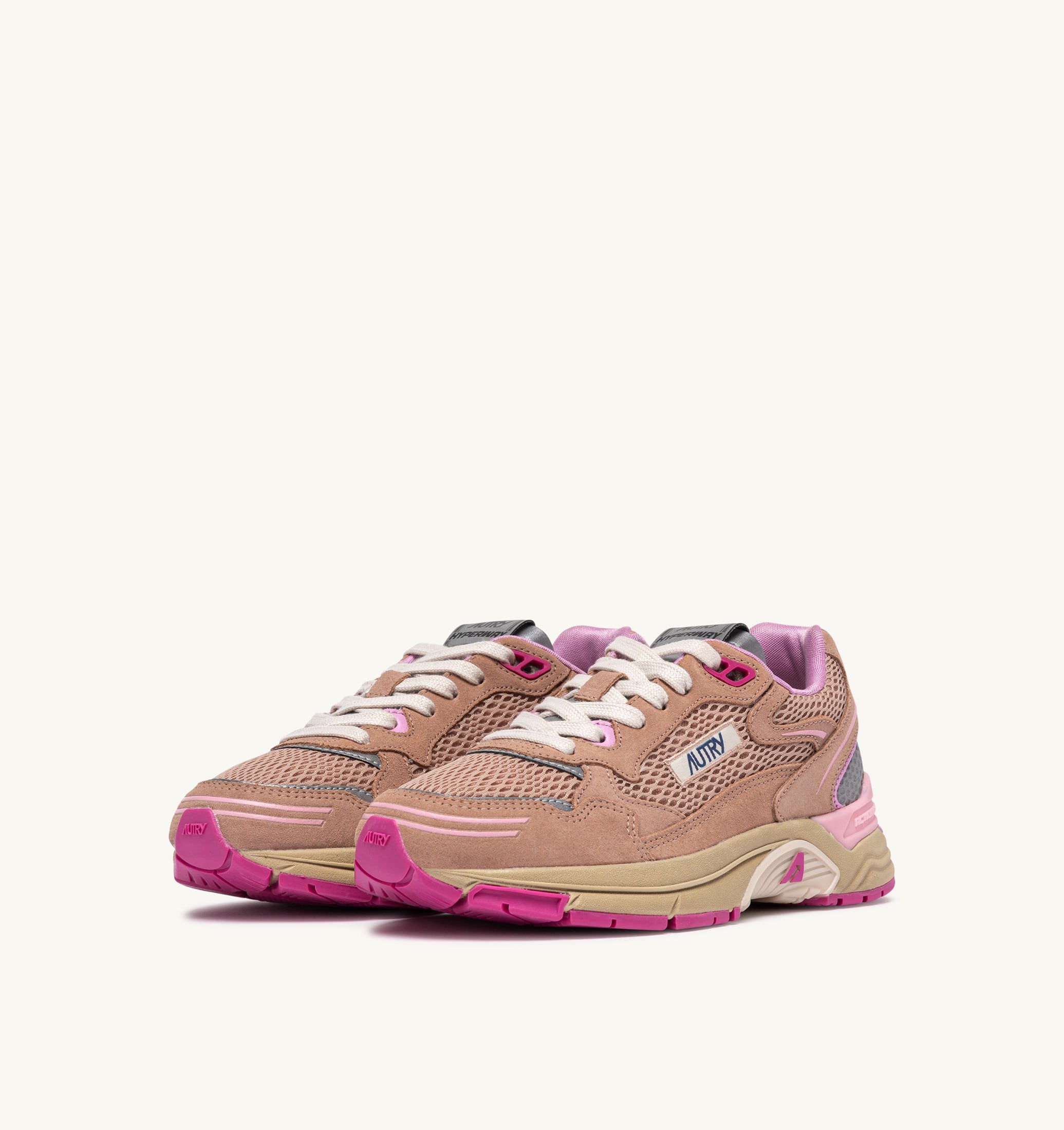 BASKETS HYPERWAY EN DAIM ET MESH PHARD PINK ET DOLPHIN