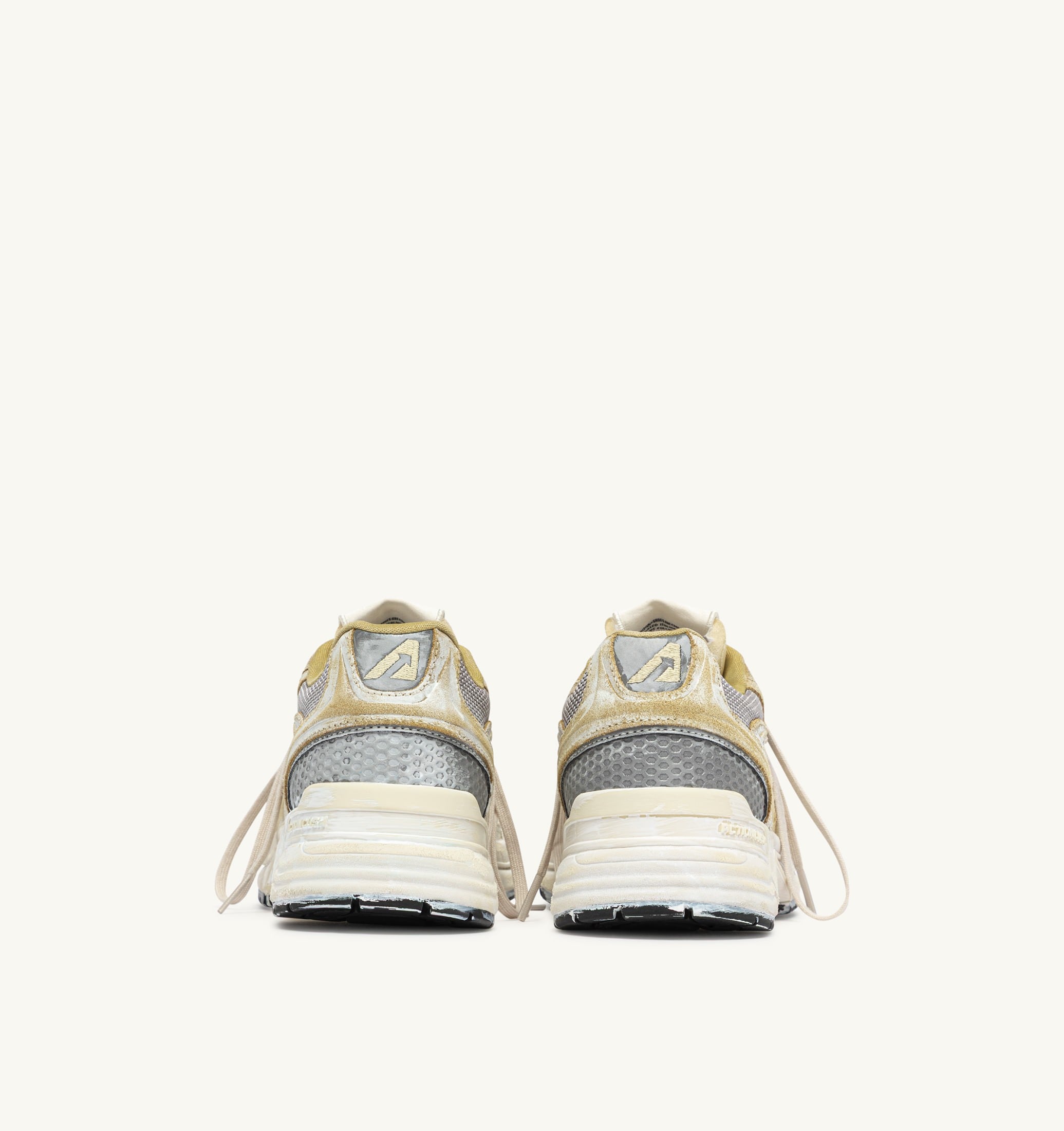 BASKETS HYPERWAY SUPER VINTAGE EN DAIM JAUNE ET ARGENT