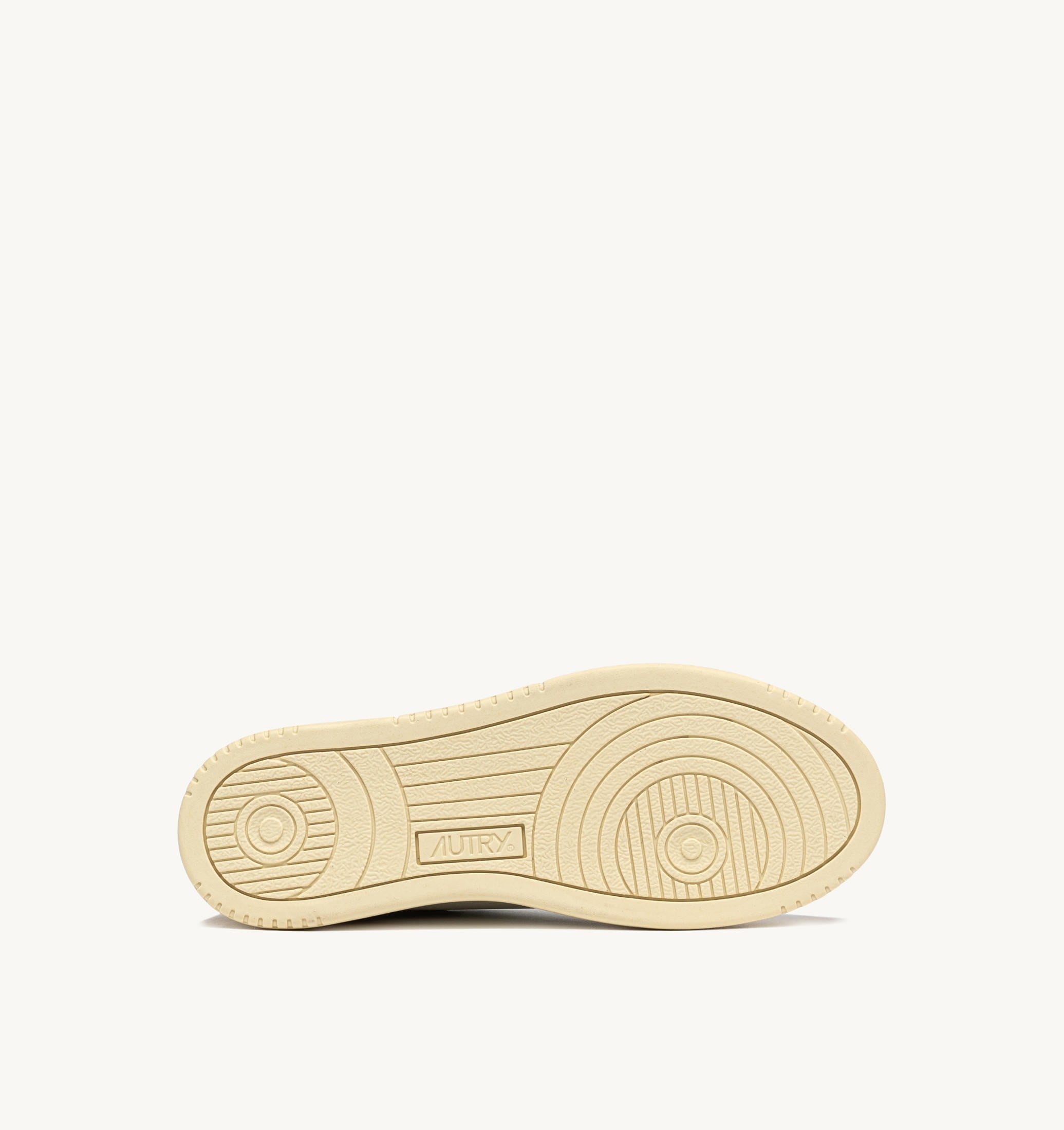 BASKETS MEDALIST LOW EN CUIR BLANC ET DAIM STRAW