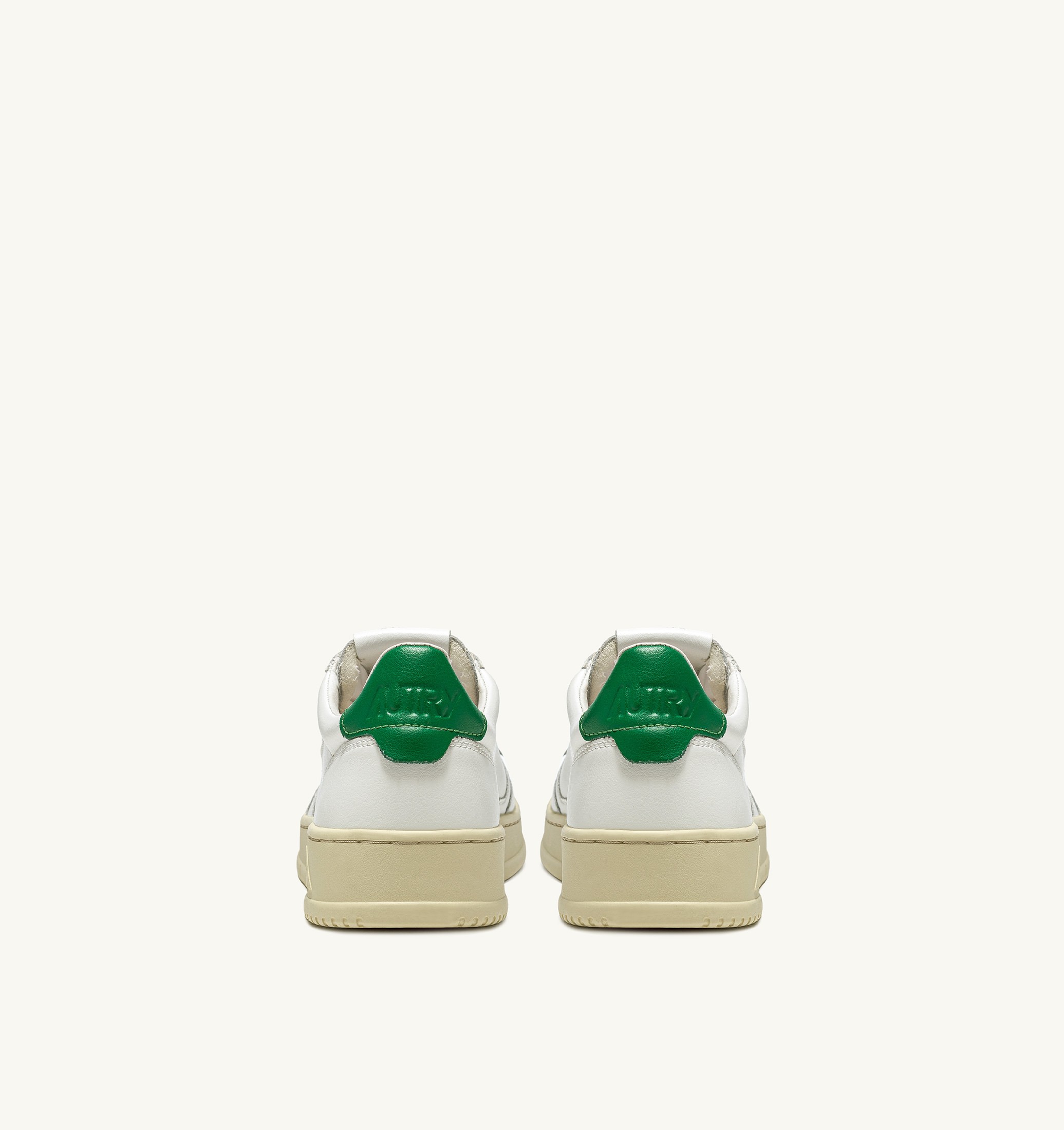 BASKETS MEDALIST LOW EN CUIR BLANC ET VERT
