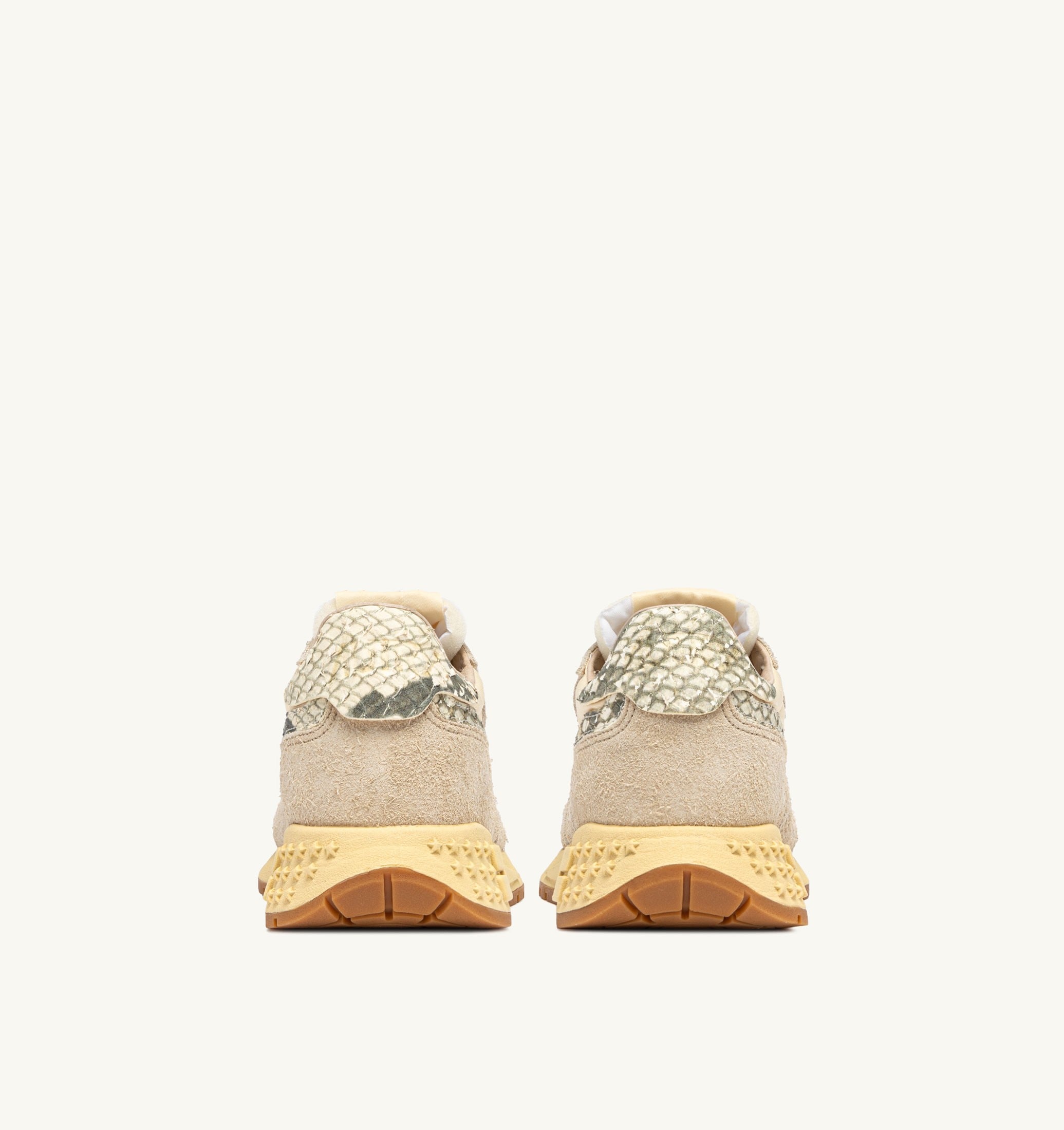 BASKETS REELWIND LOW EN NYLON ET DAIM ÉCRU ET ROCK