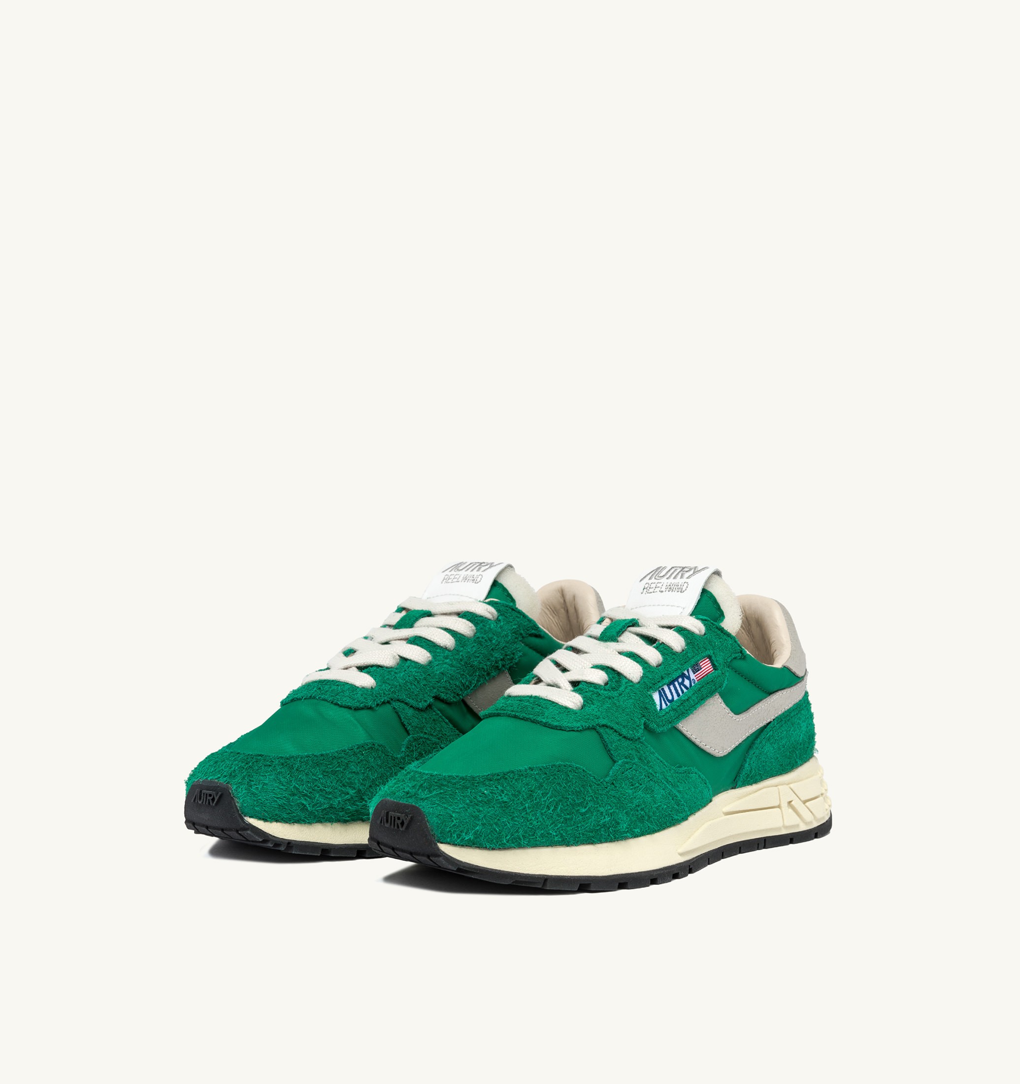 BASKETS REELWIND LOW EN NYLON ET DAIM VERT