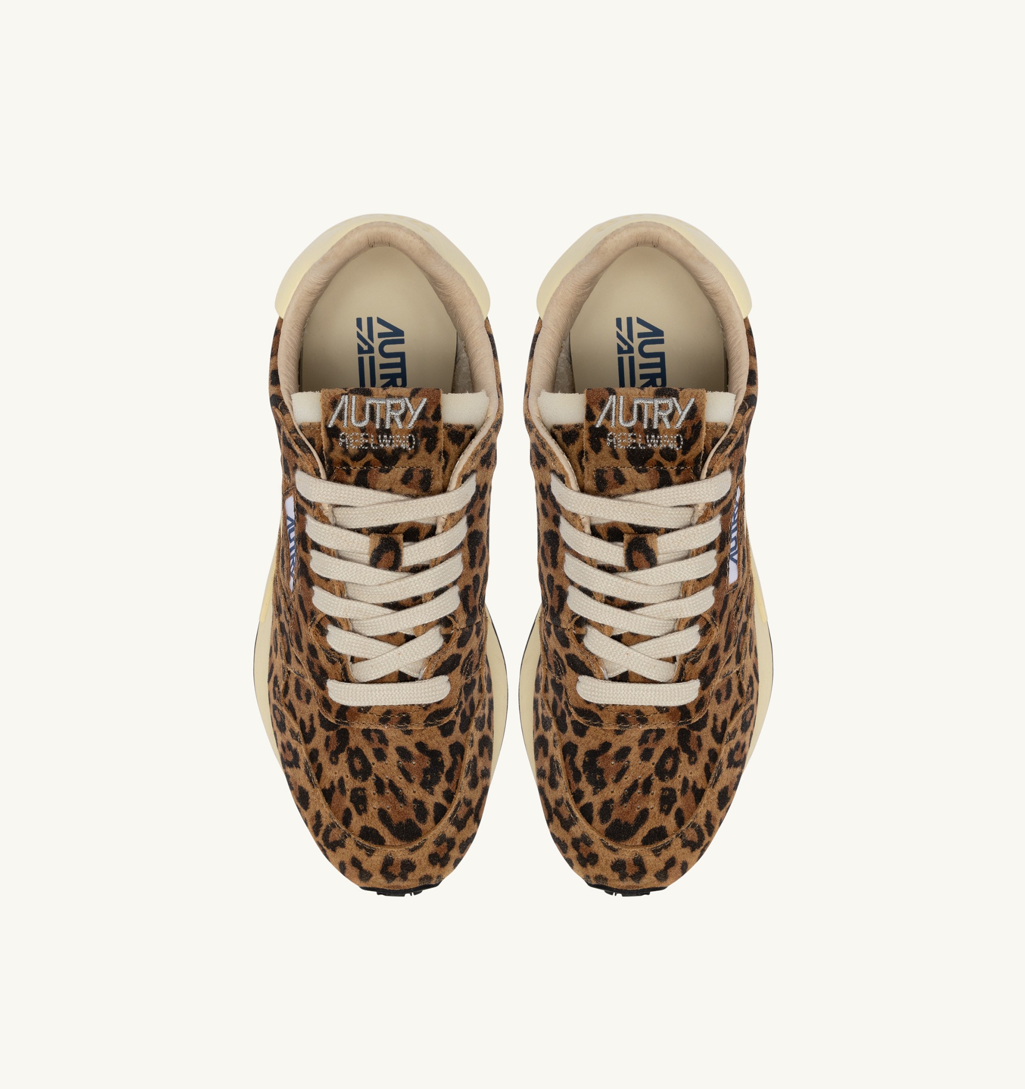 BASKETS REELWIND LOW EN DAIM LEOPARD ET CUIR RUTABAGA