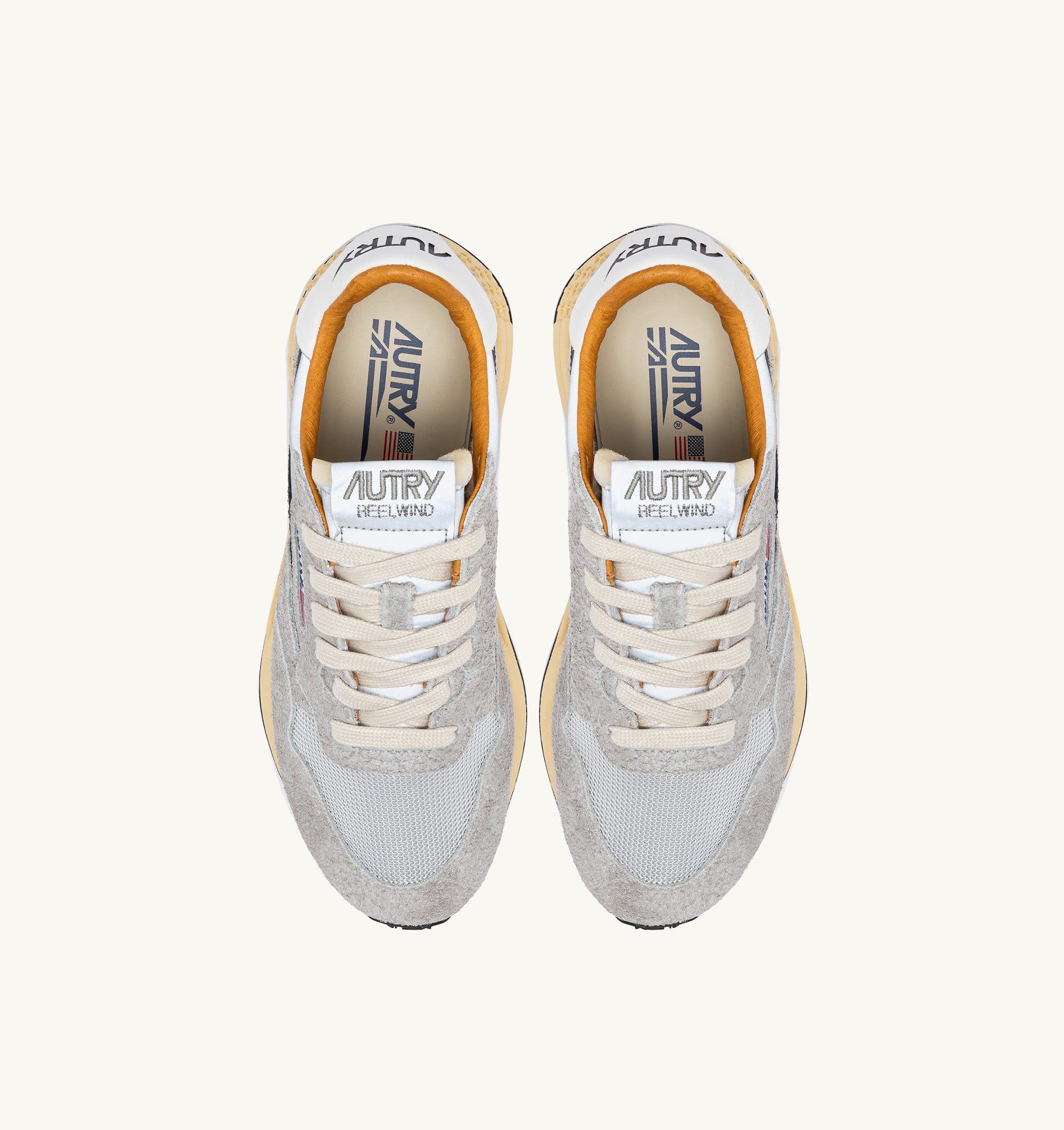 BASKETS REELWIND LOW EN DAIM SAND ET NYLON RÉFLÉCHISSANT