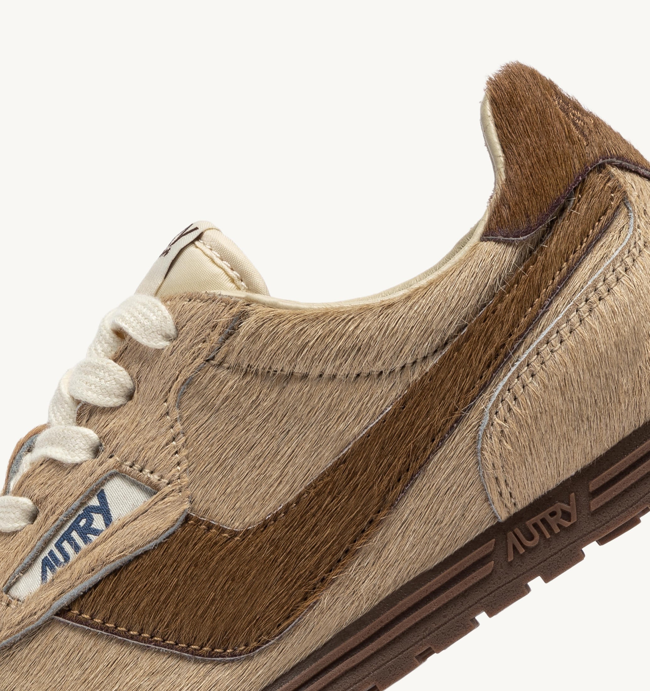 BASKETS WINDSPIN EFFET POULAIN BEIGE ET MARRON