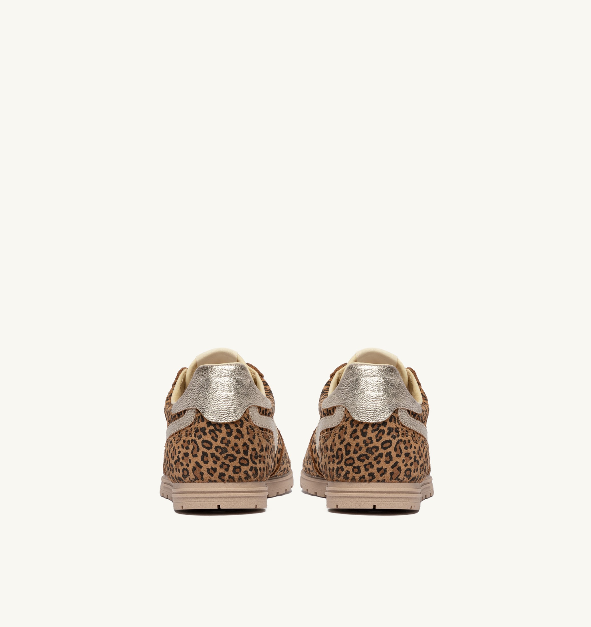 BASKETS WINDSPIN EN DAIM ET CUIR LEOPARD ET PLATINE