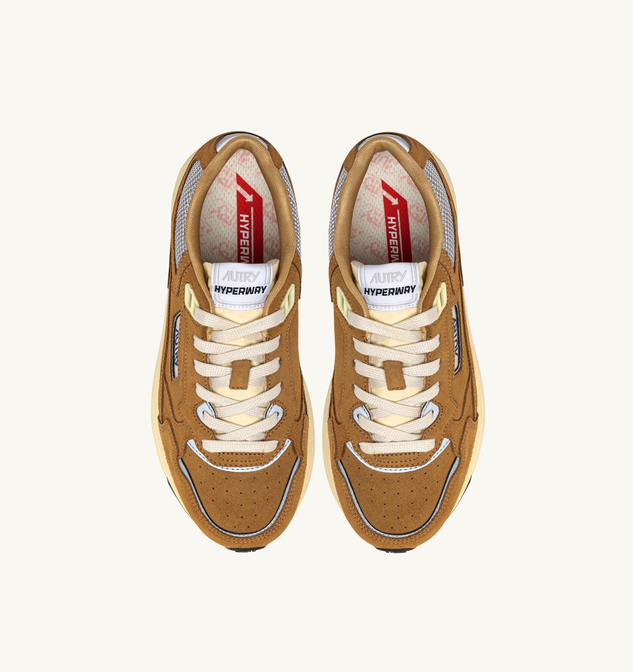 BASKETS HYPERWAY EN MESH ET DAIM COPPER ET ARGENT