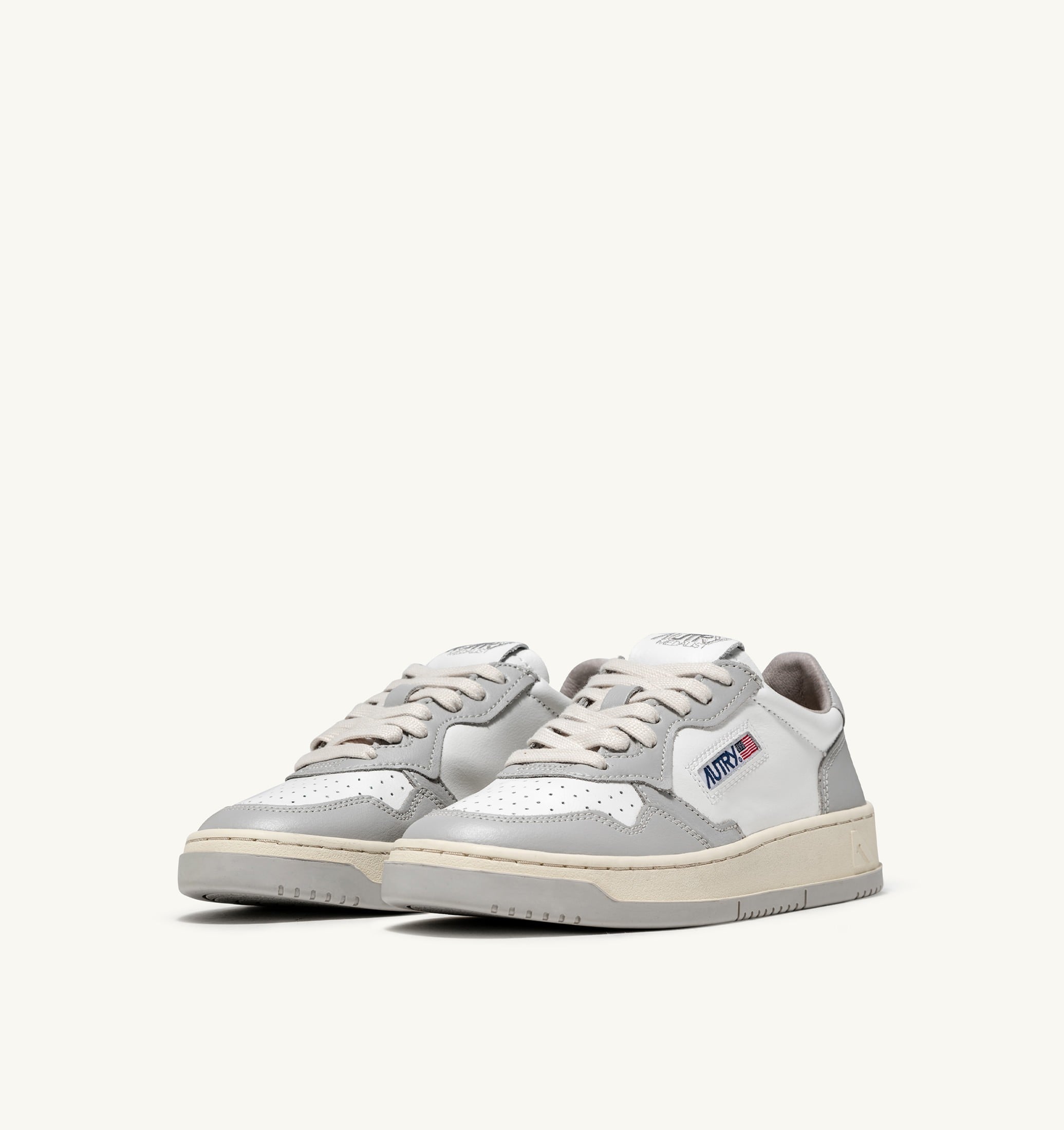 BASKETS MEDALIST LOW BICOLORE EN CUIR BLANC ET VAPOR