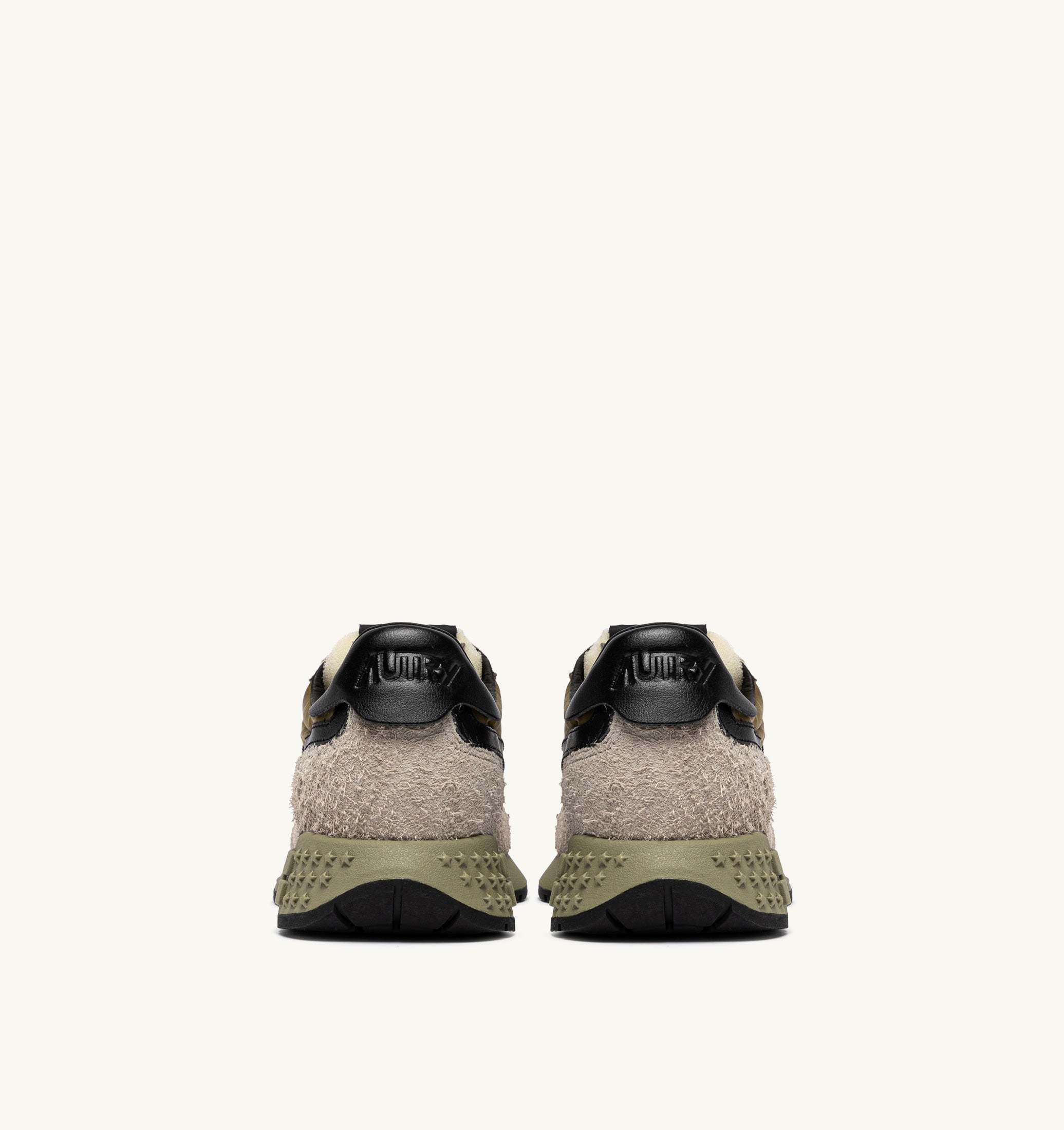 BASKETS REELWIND LOW EN DAIM ET NYLON NOIR PLAGE ET DRIED HERB