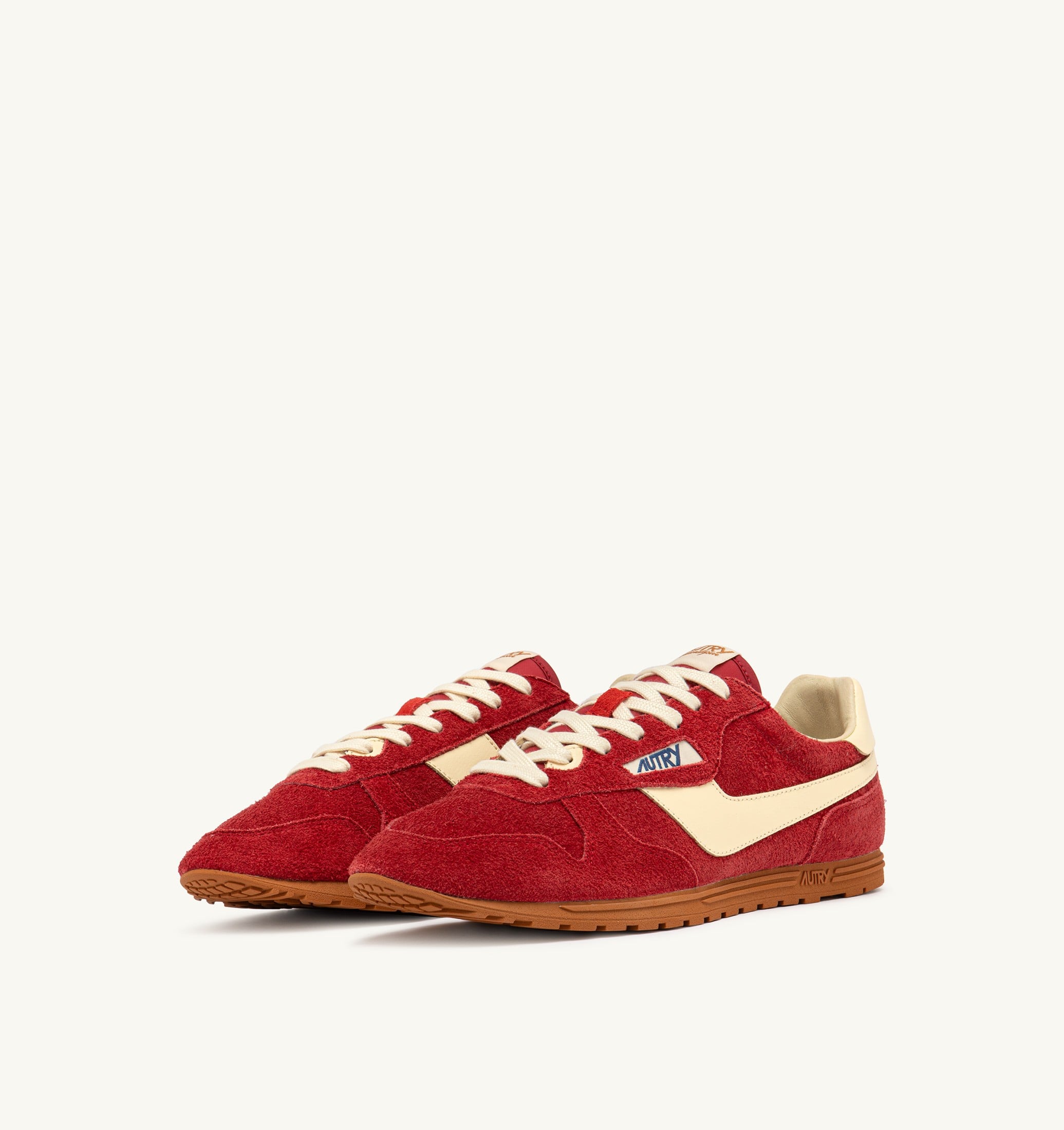 BASKETS WINDSPIN EN DAIM ET CUIR IMPERIAL RED ET RUTABAGA