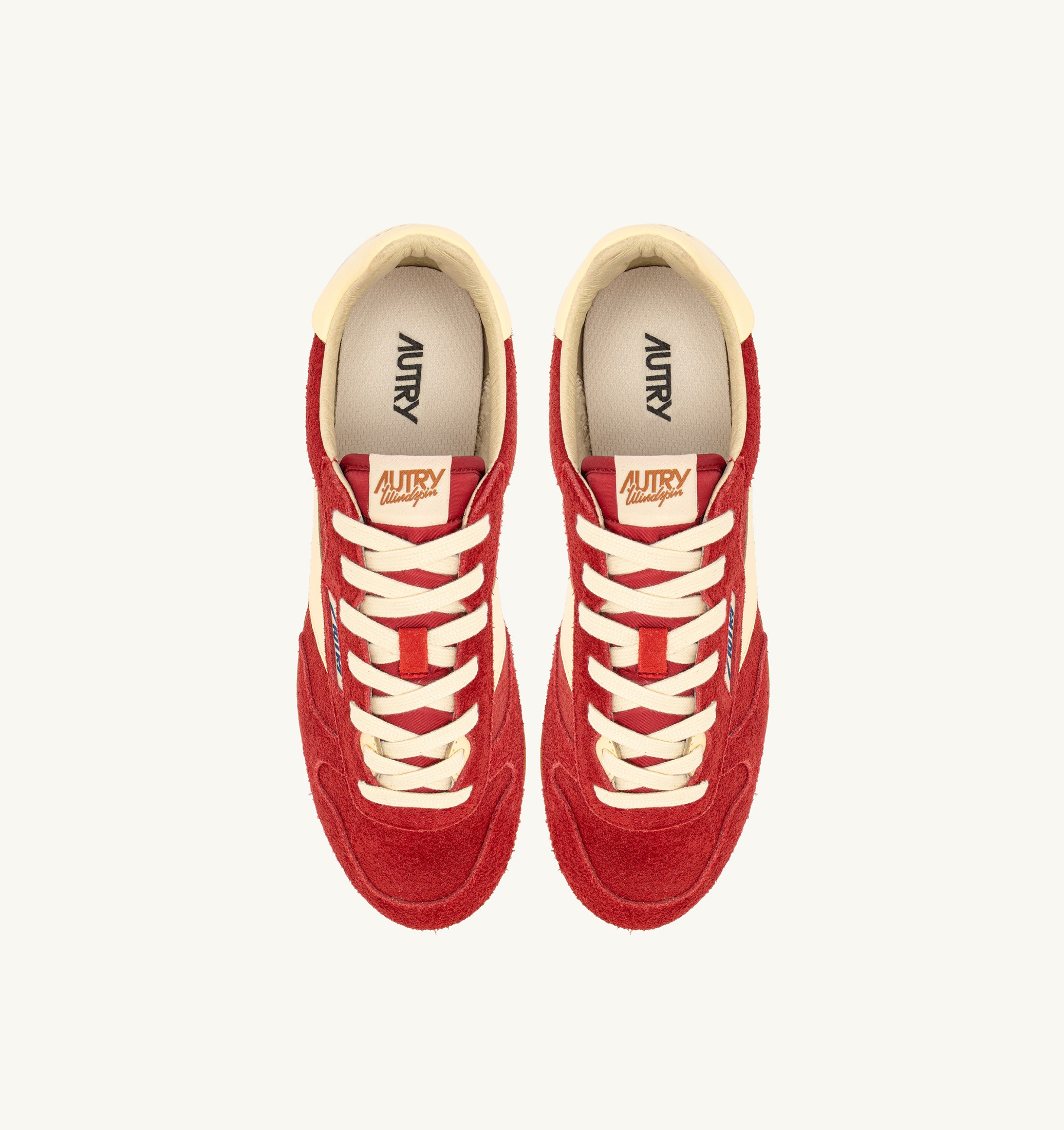 BASKETS WINDSPIN EN DAIM ET CUIR IMPERIAL RED ET RUTABAGA